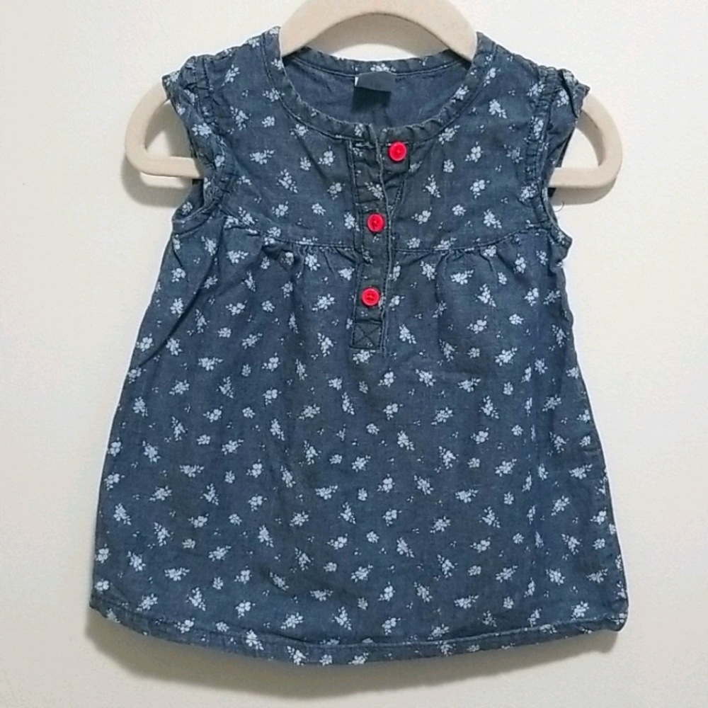 SALE 5/$20 Carter's Floral Short Sleeved Chambray Top